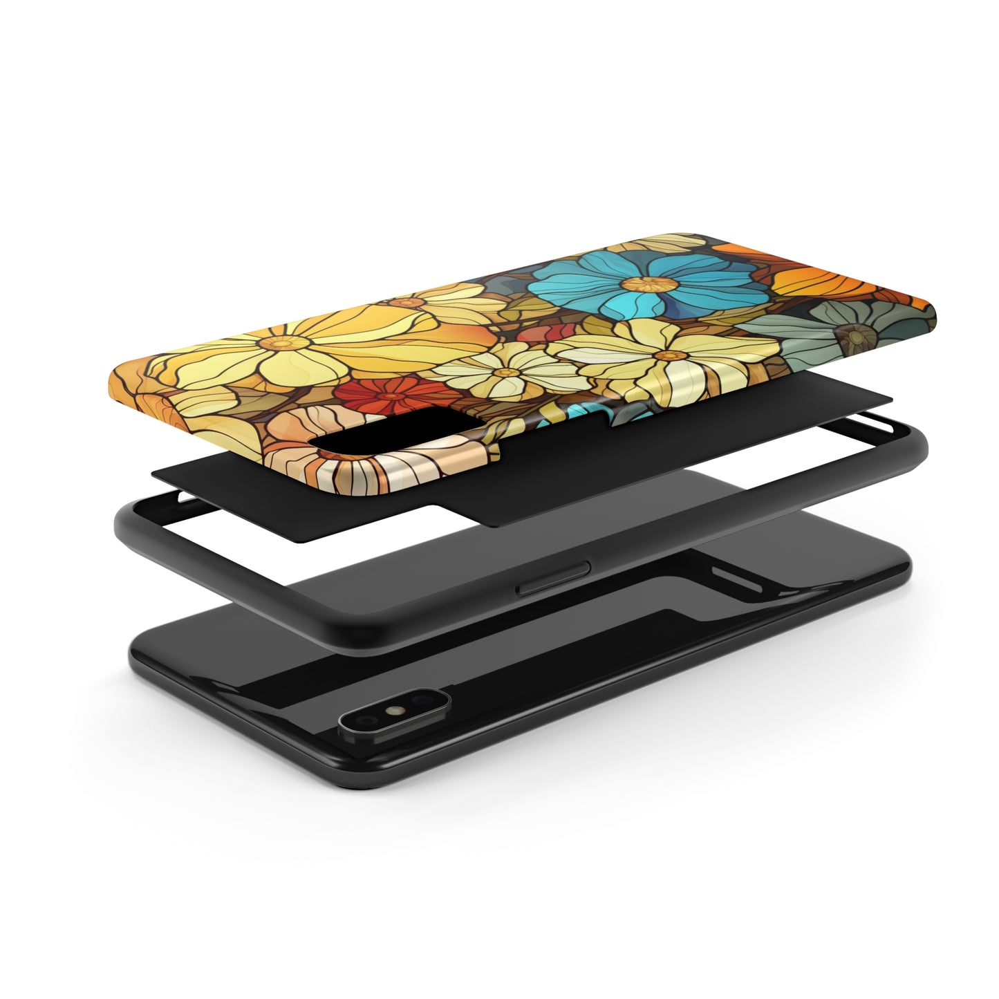 Kaleidoscopic Elegance: Stained Glass Vintage Floral iPhone Case – Timeless Beauty Illuminated