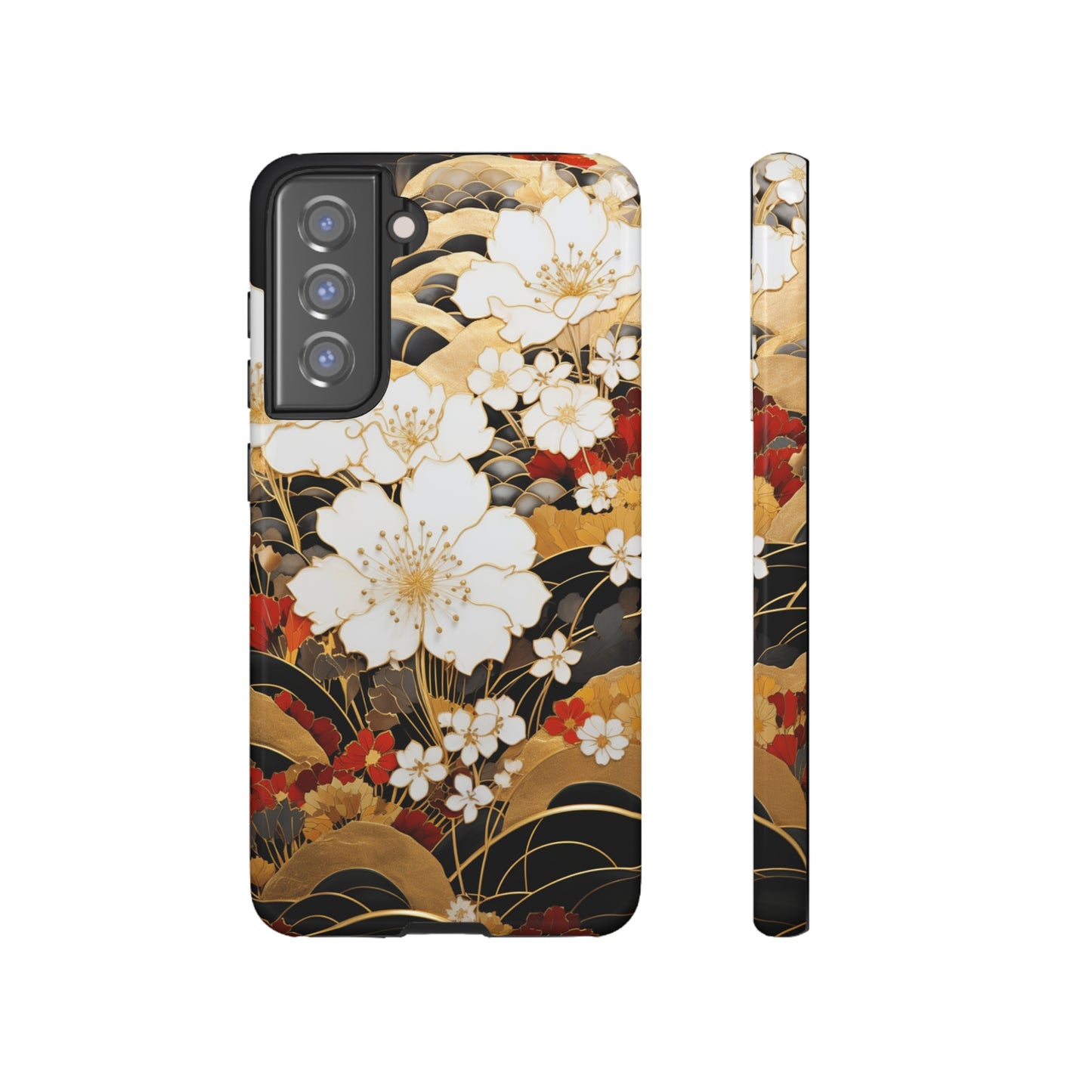 Chiyogami Floral Tough iPhone Case Galaxy S23 S22 S21 S20 Plus Ultra | Iphone 14 13 12 11 8 Pro Max Mini | Pixel 7 6 Pro 5 | Japanese Boho