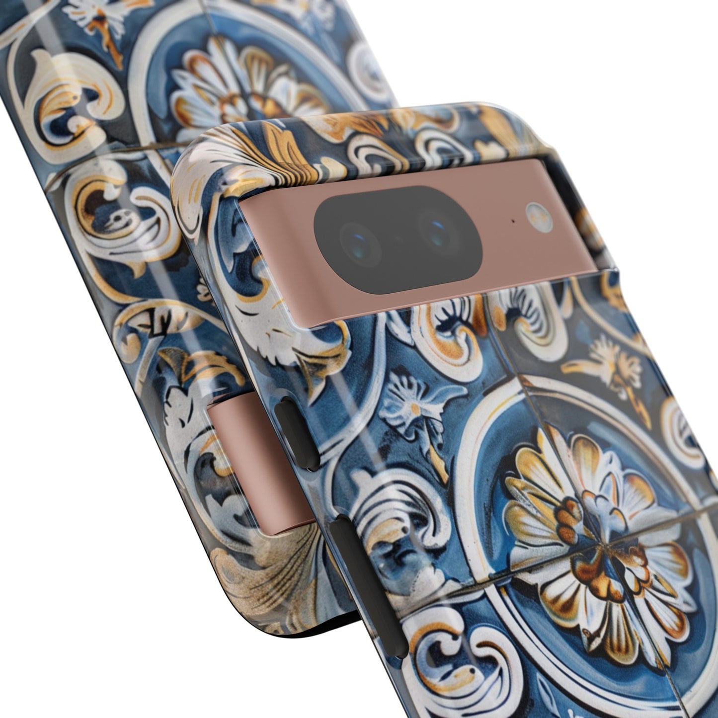 Azulejo Porcelain Blue & Creamy White Tile Mediterranean Design Phone Case