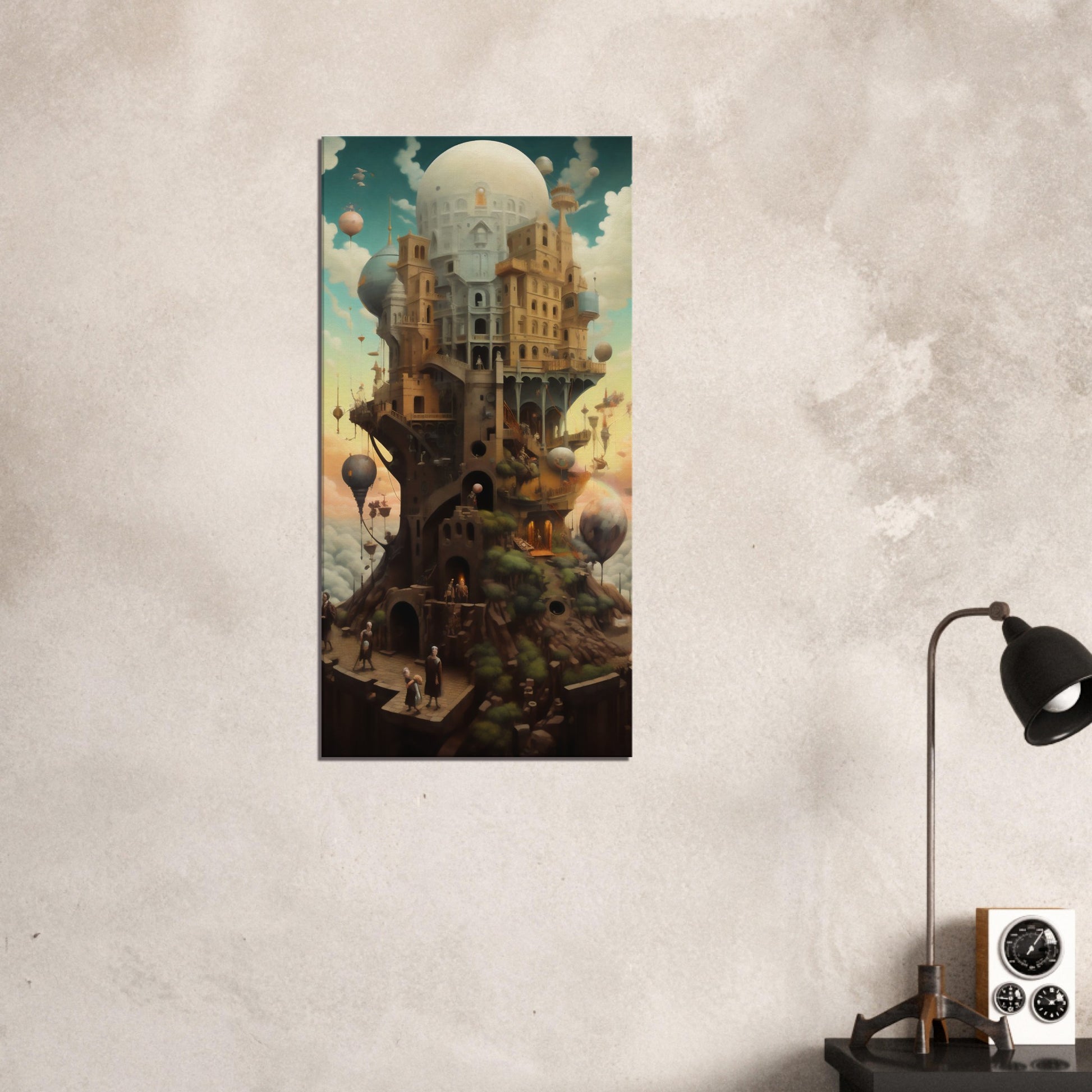 Surrealistic Wall Decor - "The Town on the Ground"