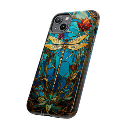 Vintage Art Nouveau Stained Glass Dragonfly Phone Case