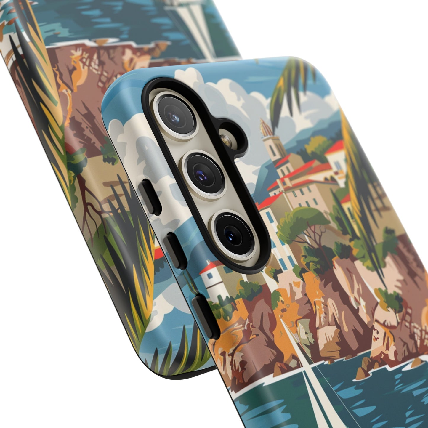 Midcentury French Riviera Sailboat Painting Phone Case