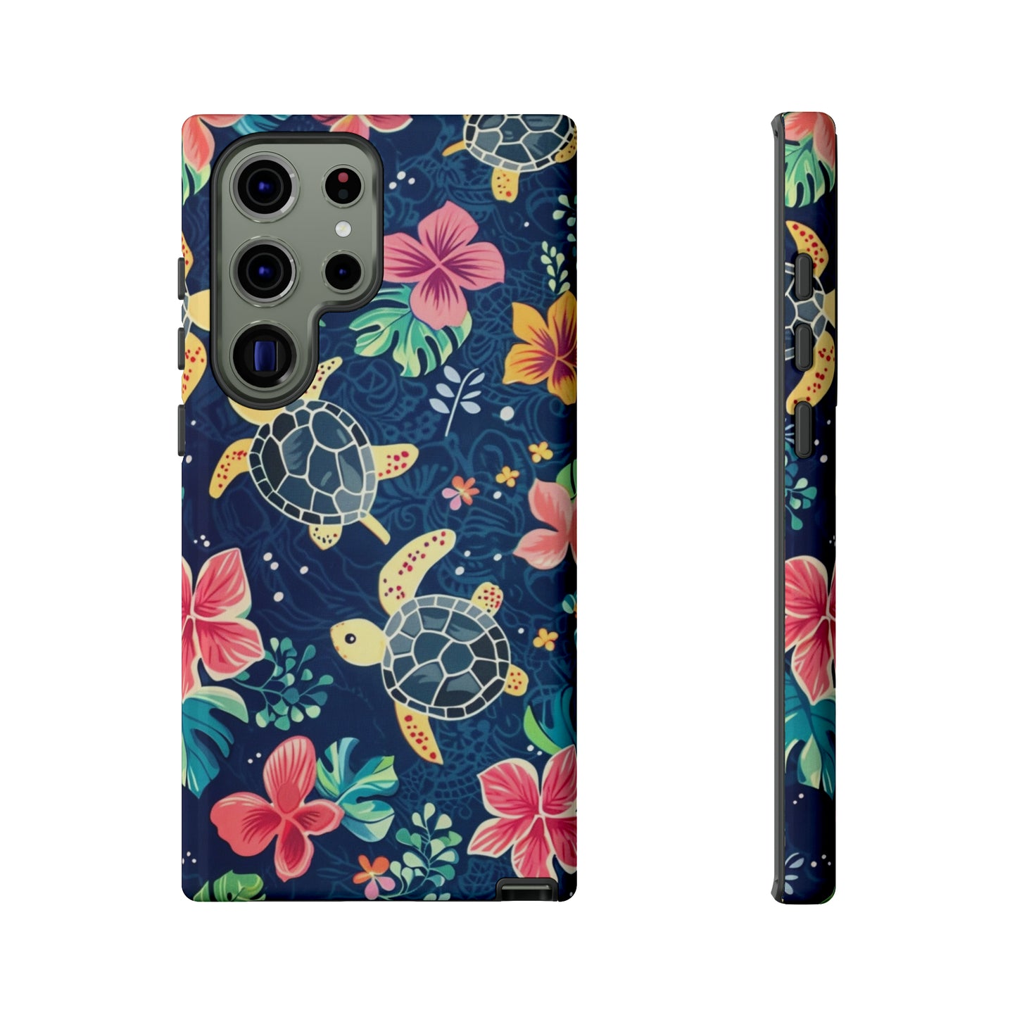 Undersea Floral Blue Sea Turtle Phone Case