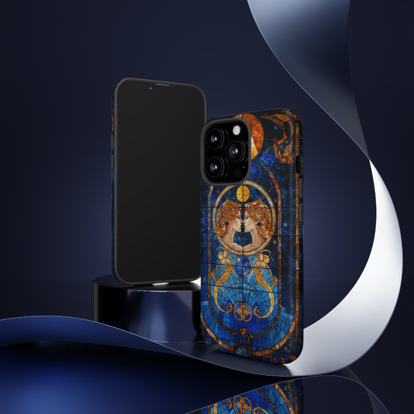 Gemini Astrology Stained Glass Phone Case