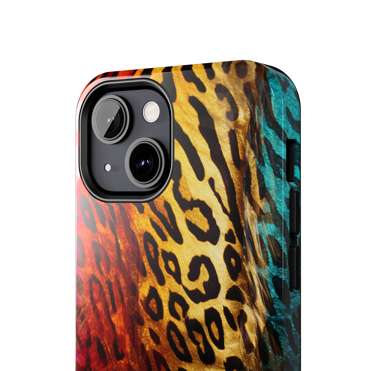 Kaleidoscopic Wild: Psychedelic Rainbow Leopard Print | Dazzling iPhone Case