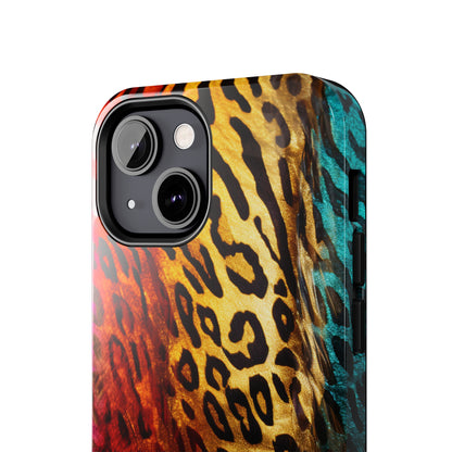 Kaleidoscopic Wild: Psychedelic Rainbow Leopard Print | Dazzling iPhone Case