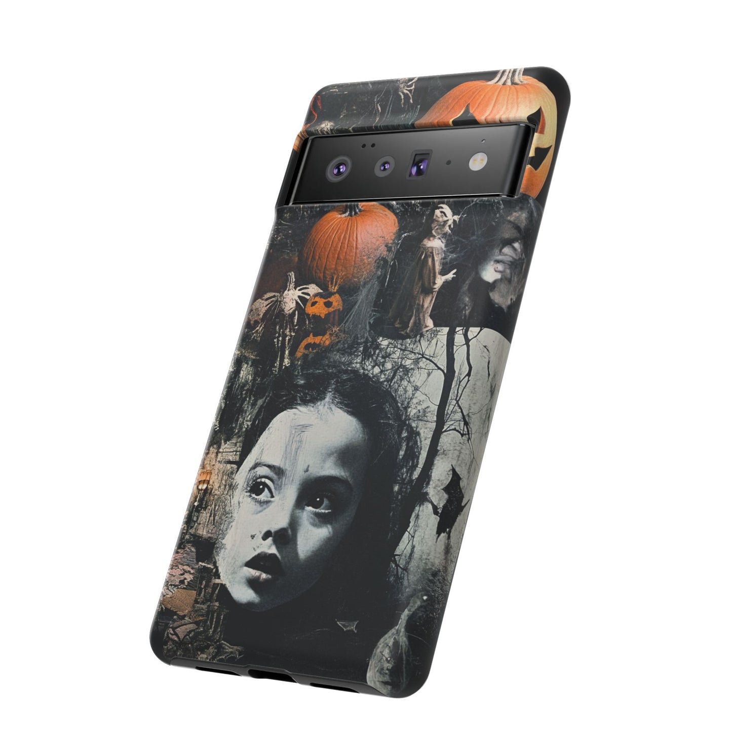 Vintage Halloween Collage Wednesday Goth Style Jackolantern Spooky Phone Cover