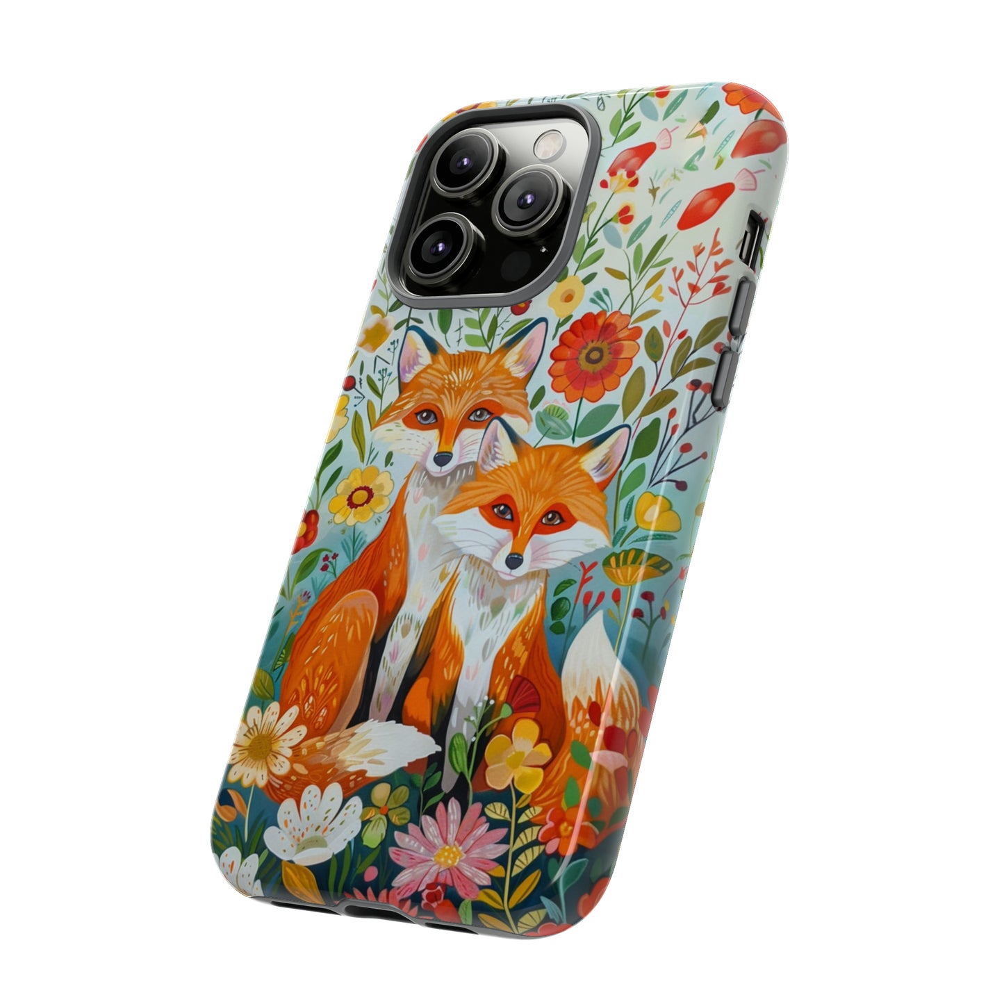 Foxes in the Floral Garden Phone Case