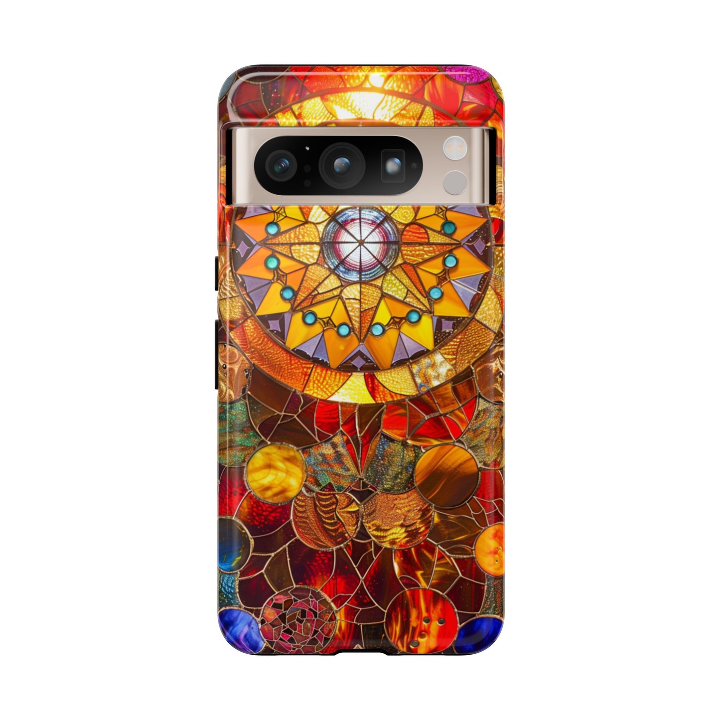 Cosmic Stained Glass Mandala Phone Case