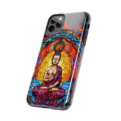 Stained Glass Magic iPhone Case: Psychedelic Tibet Buddha Mandala | iPhone 13 Case Mystical Tibetan Artistry