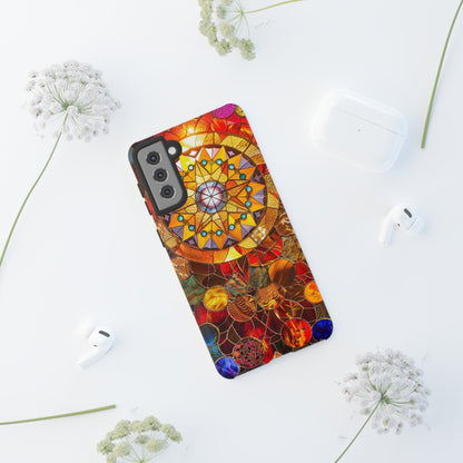 Cosmic Stained Glass Mandala Phone Case