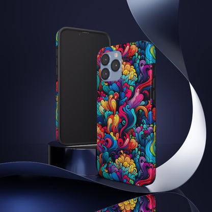 Psychedelic Rainbow Tough iPhone Case | Embrace Vibrant Style and Reliable Protection