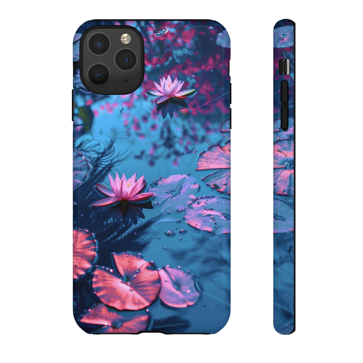 Magenta and Blue Color Zen Lily Pad Phone Case