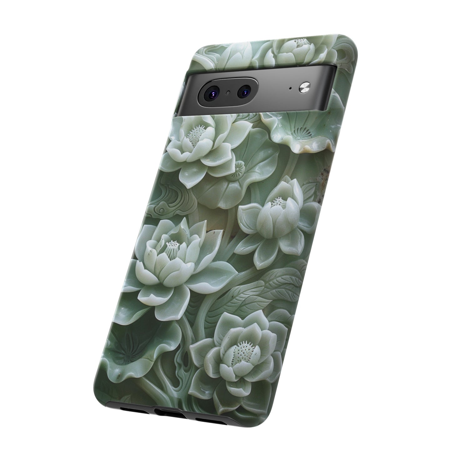 Green Jade Lotus Floral Art Phone Case