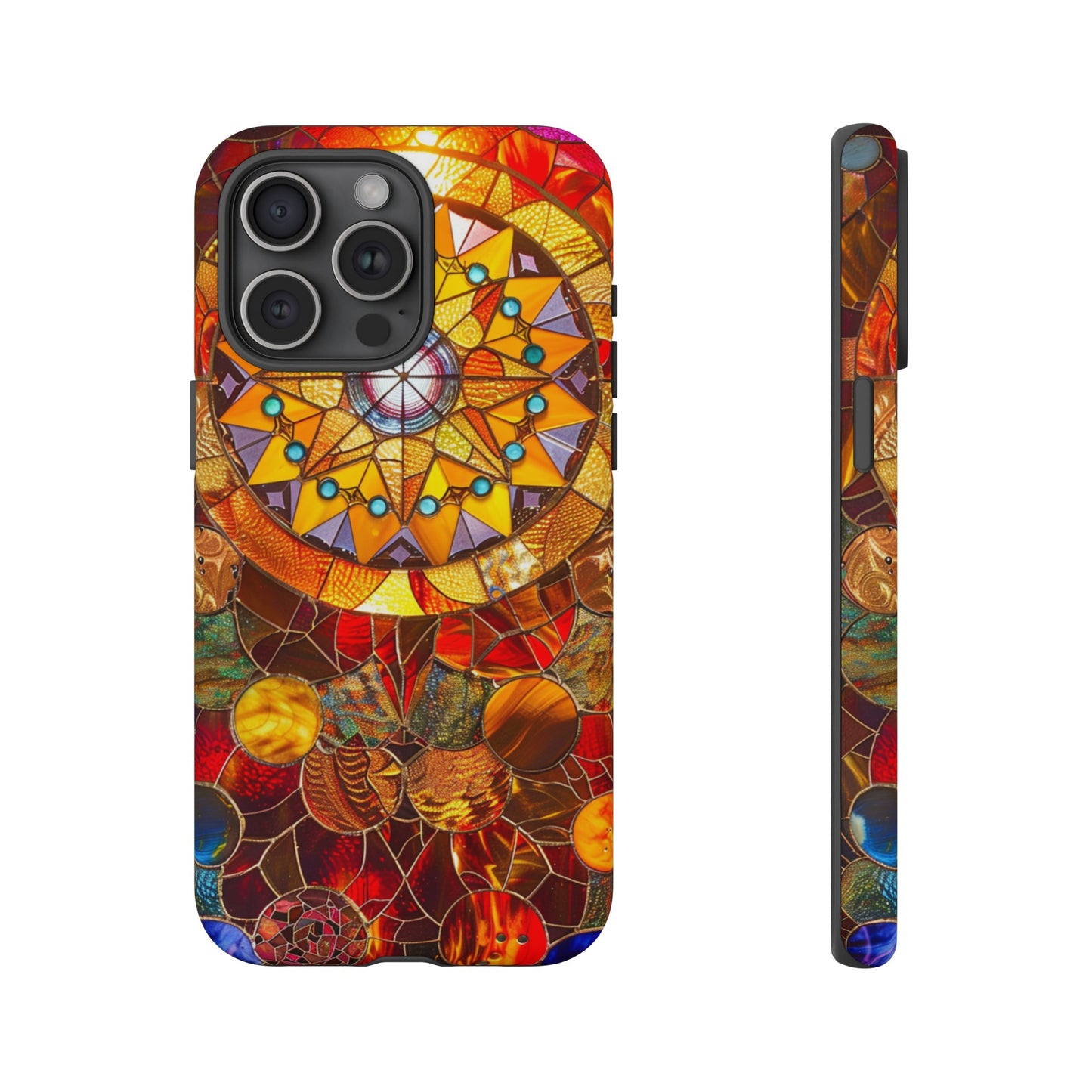 Cosmic Stained Glass Mandala Phone Case