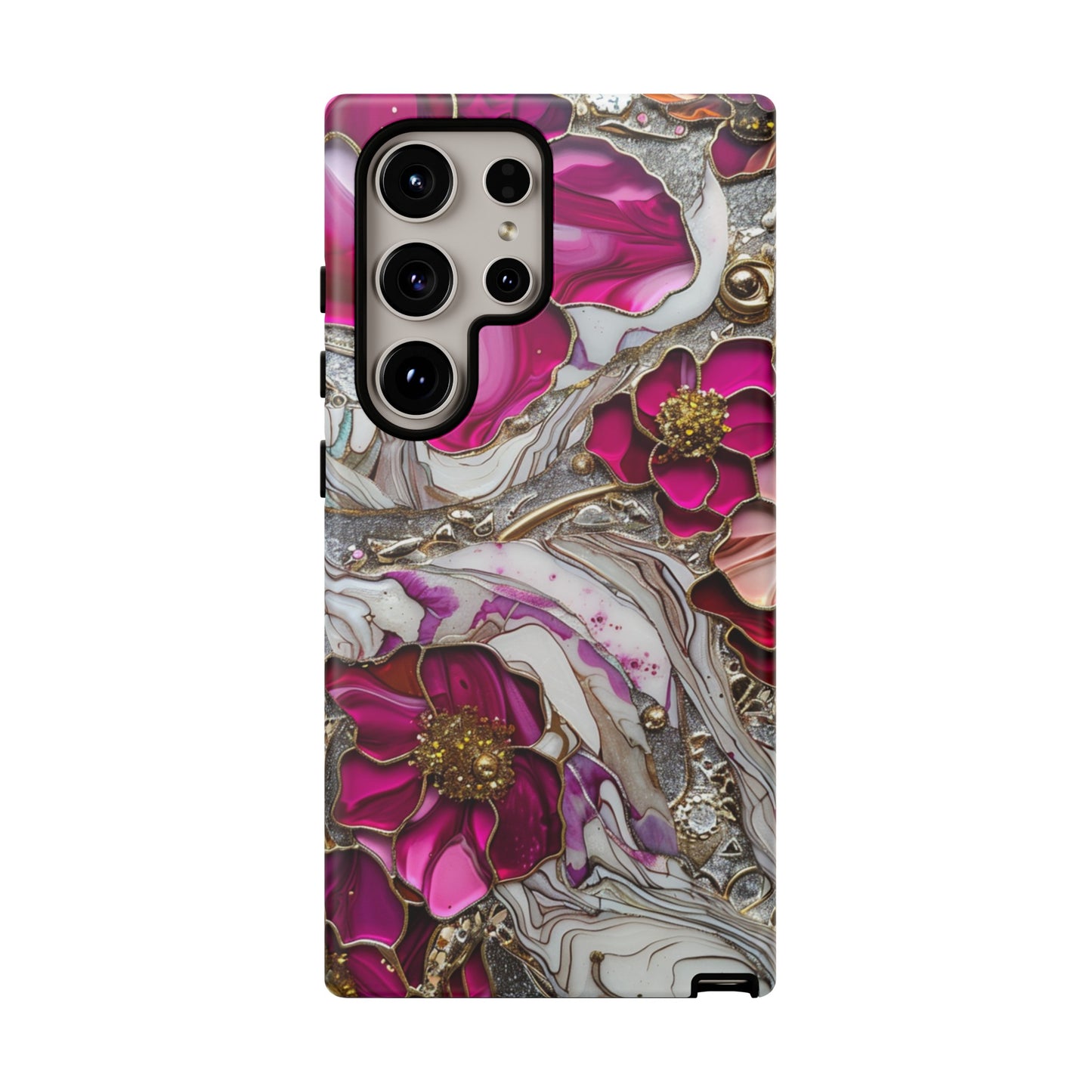 Stained Glass Magenta Floral Paisley Explosion Phone Case