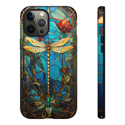 Vintage Art Nouveau Stained Glass Dragonfly Phone Case