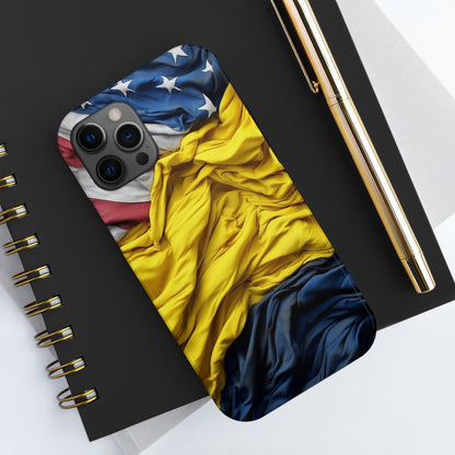 Support Ukraine Flag Phone Case | Show Your Ukrainian USA Patriotic Spirit with a Tough iPhone Case