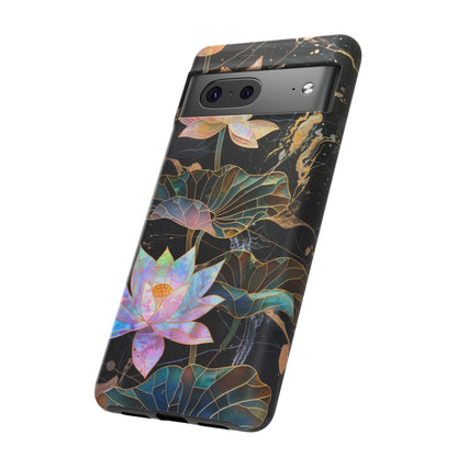 Zen Stained Glass Lotus Floral Design Phone Case