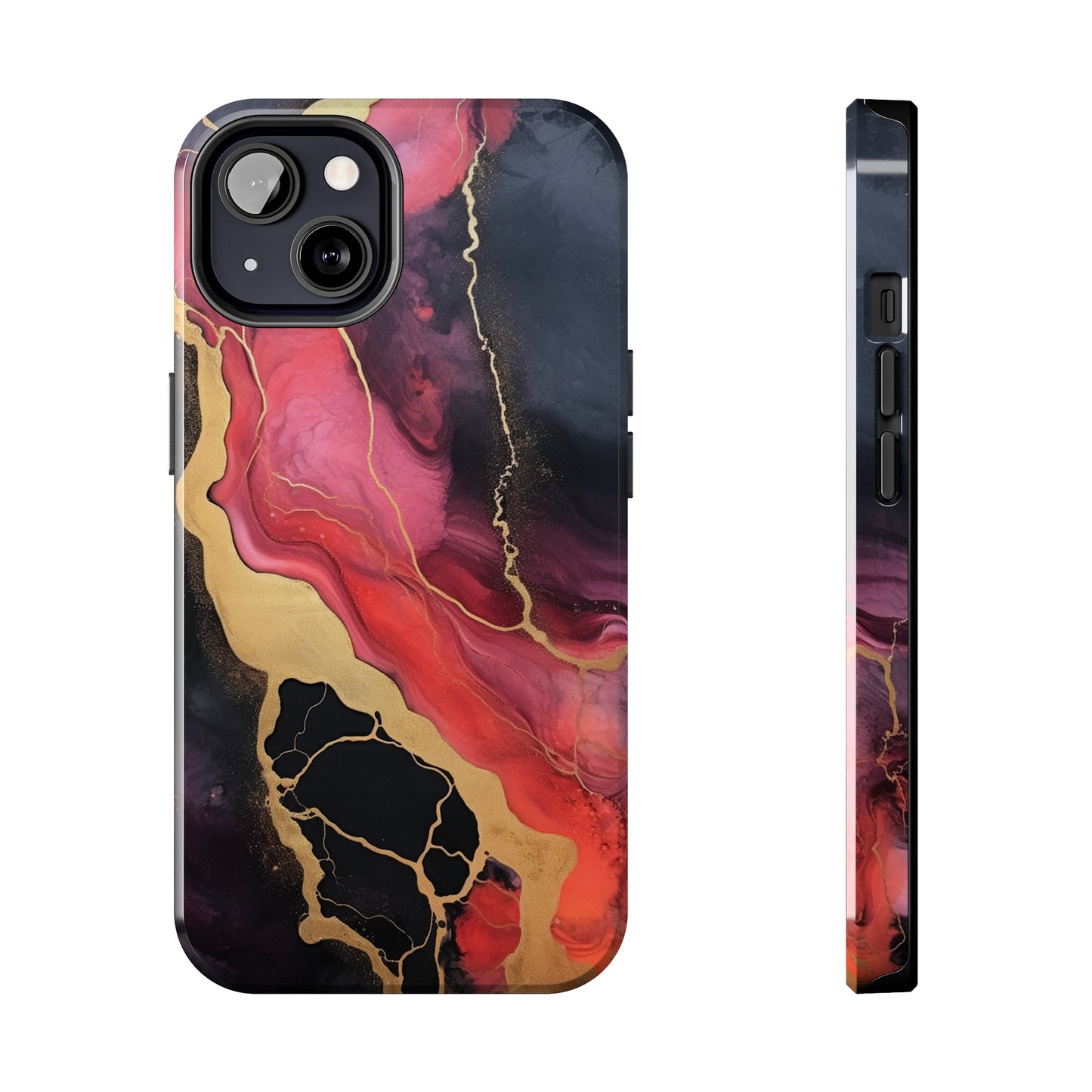 Marbled Dark Lava flow Phone Case | Embrace the Mesmerizing Multicolor Art