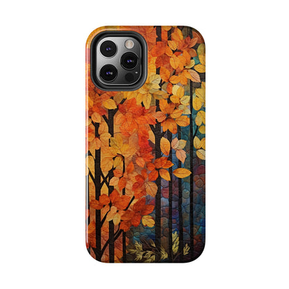 Autumn iPhone 15 Case, Forest Embroidered Style Phone Case | Cottagecore Fairytale Design | iPhone & Samsung | Boho Retro Vibe