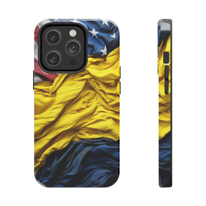 Support Ukraine Flag Phone Case | Show Your Ukrainian USA Patriotic Spirit with a Tough iPhone Case