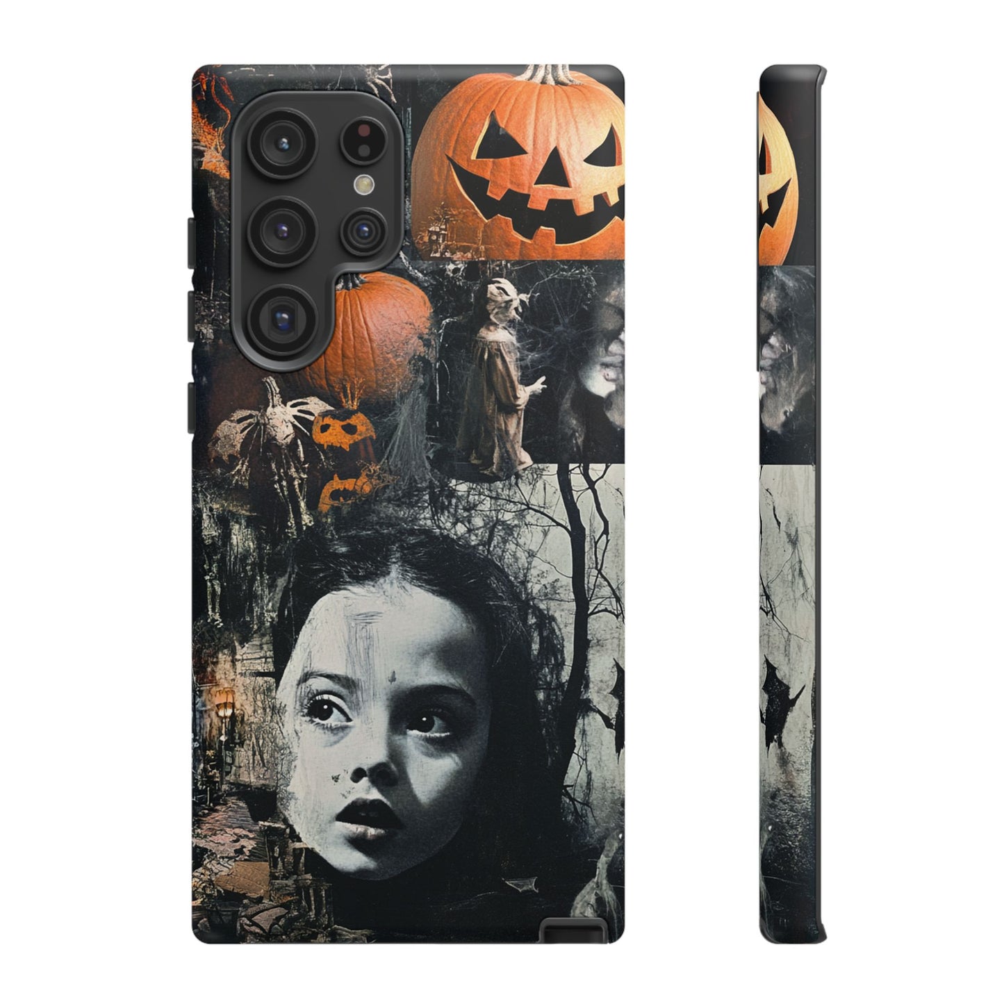 Vintage Halloween Collage Wednesday Goth Style Jackolantern Spooky Phone Cover