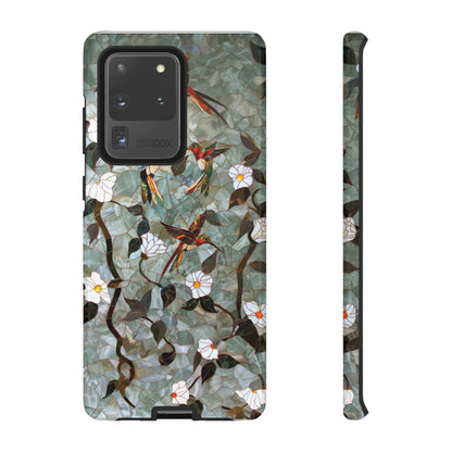 Stained Glass Hummingbirds and Flowers iPhone Case