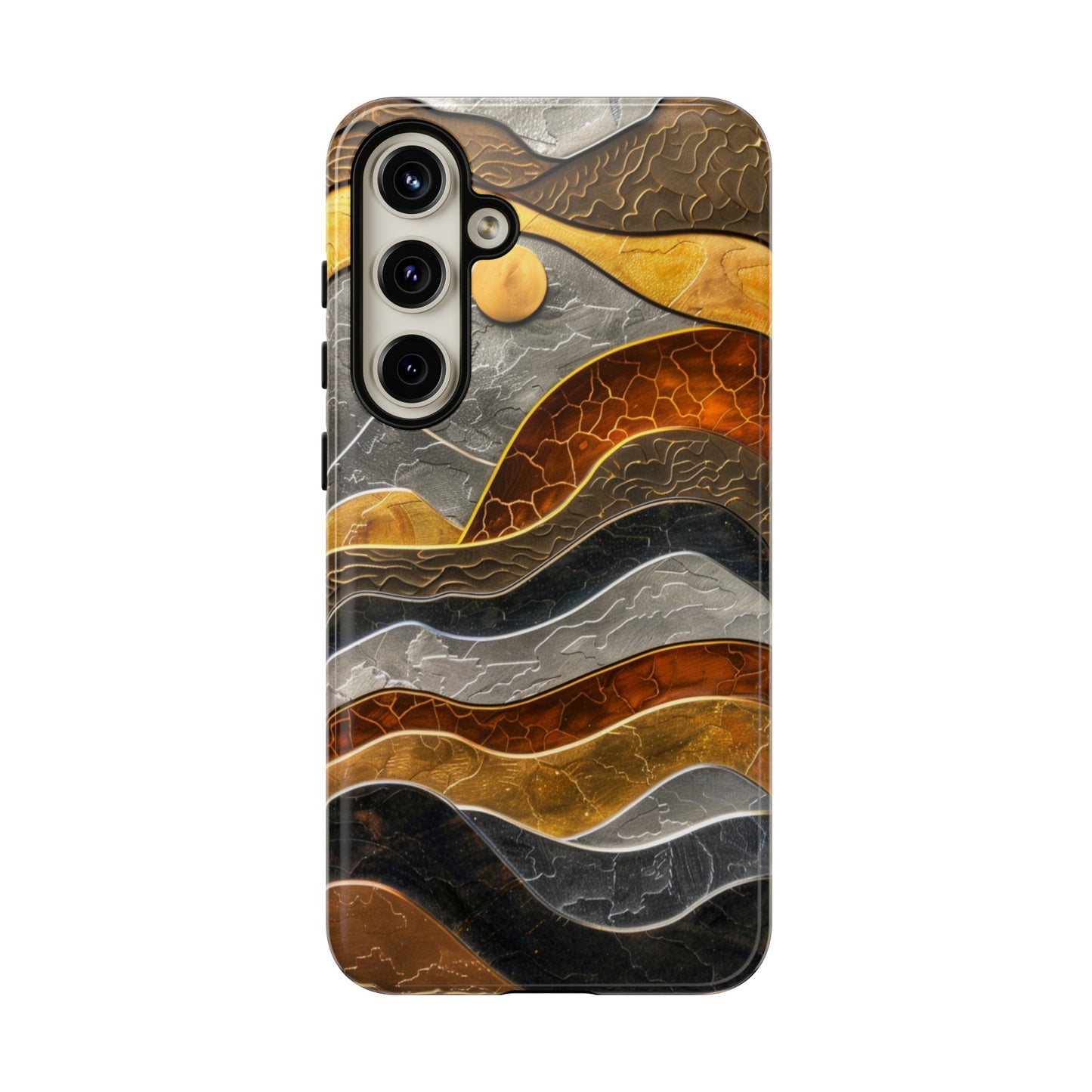 Abstract Gold and Silver Mountain Design Phone Case