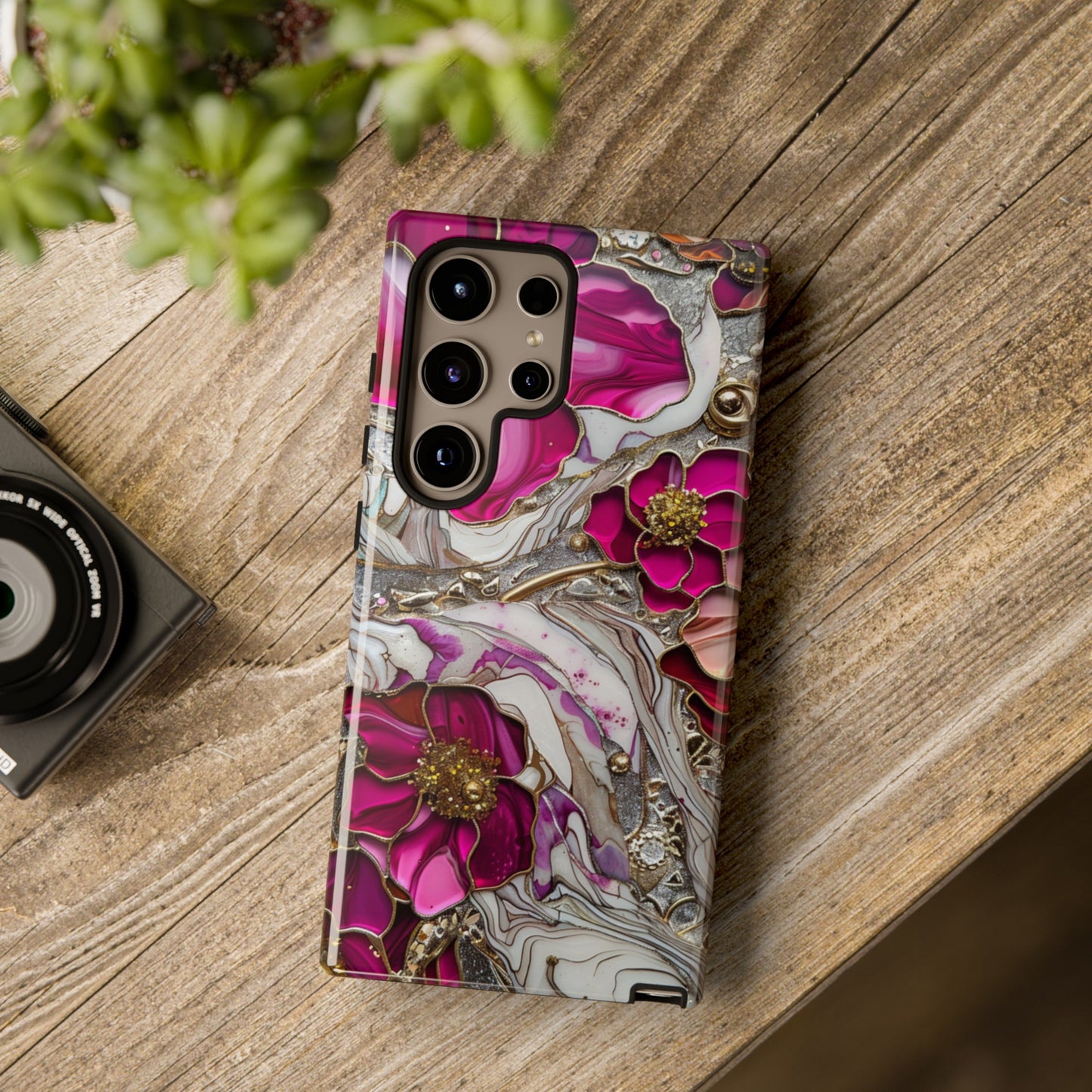 Stained Glass Magenta Floral Paisley Explosion Phone Case