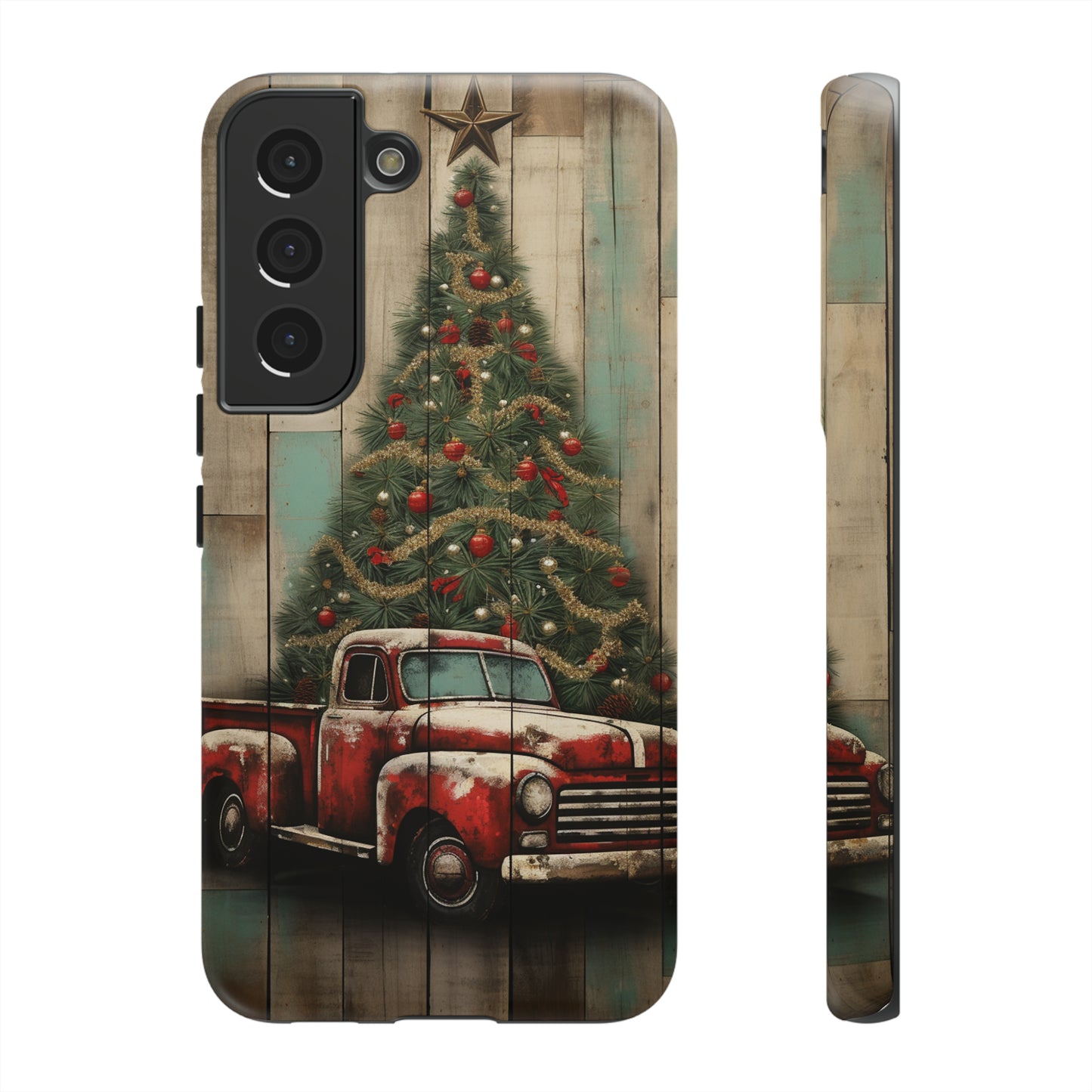 Classic Red Pickup Truck Christmas Phone Case