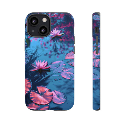 Magenta and Blue Color Zen Lily Pad Phone Case