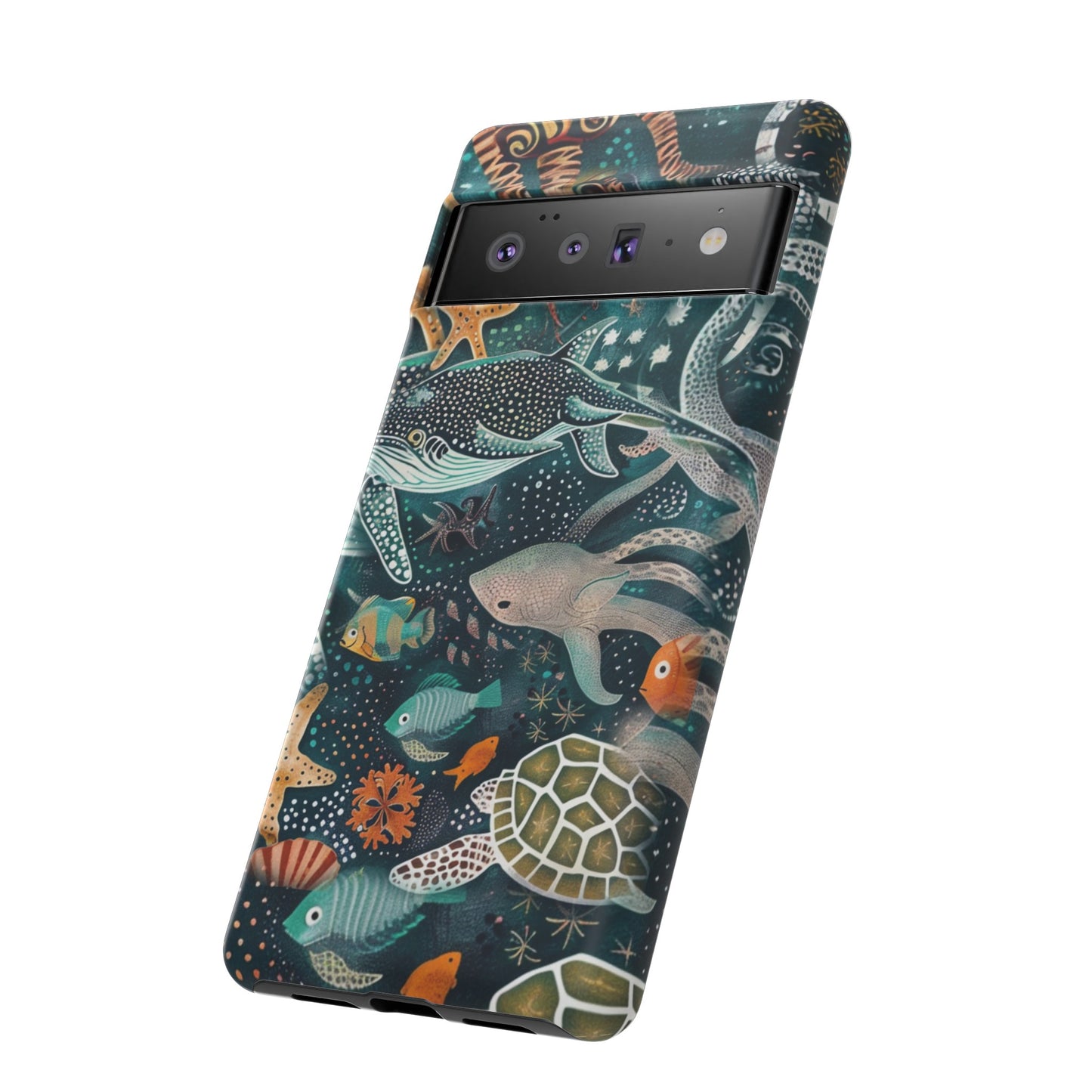 Undersea World Shark, Turtle, Manta Ray Phone Case