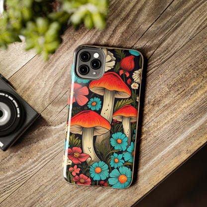 Psychedelic Retro Mushrooms iPhone case | Dive into Vintage Vibes