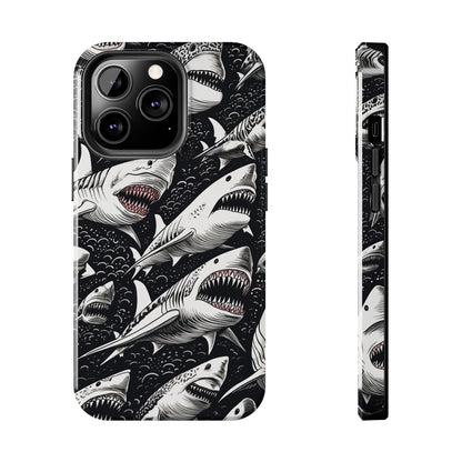 Deep Blue Mystery: Majestic Shark Design | Aquatic Adventure iPhone Case