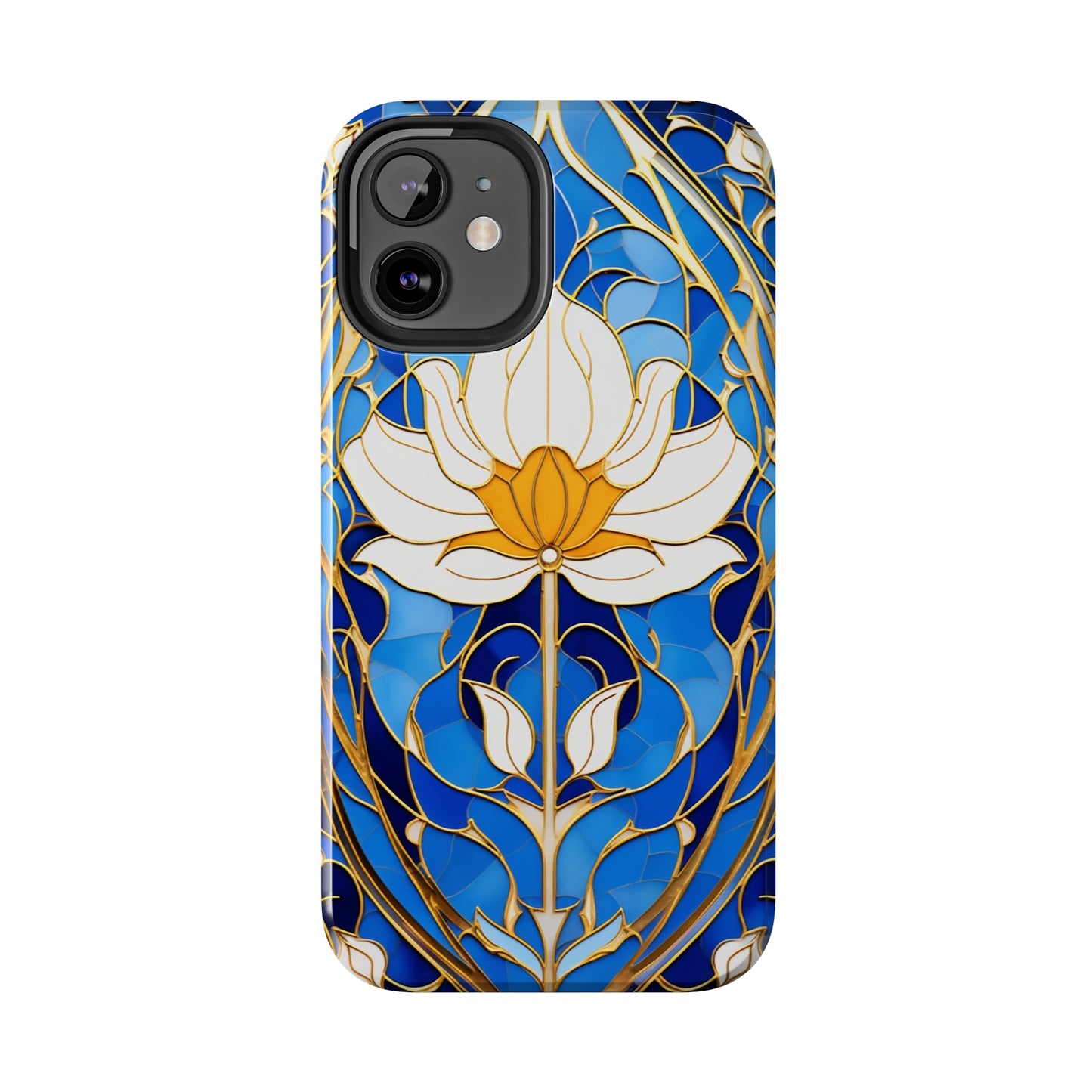 Art Deco Stained Glass iPhone Case | Vintage Floral Glamour, iPhone Case for Models 11 through 14 Pro Max