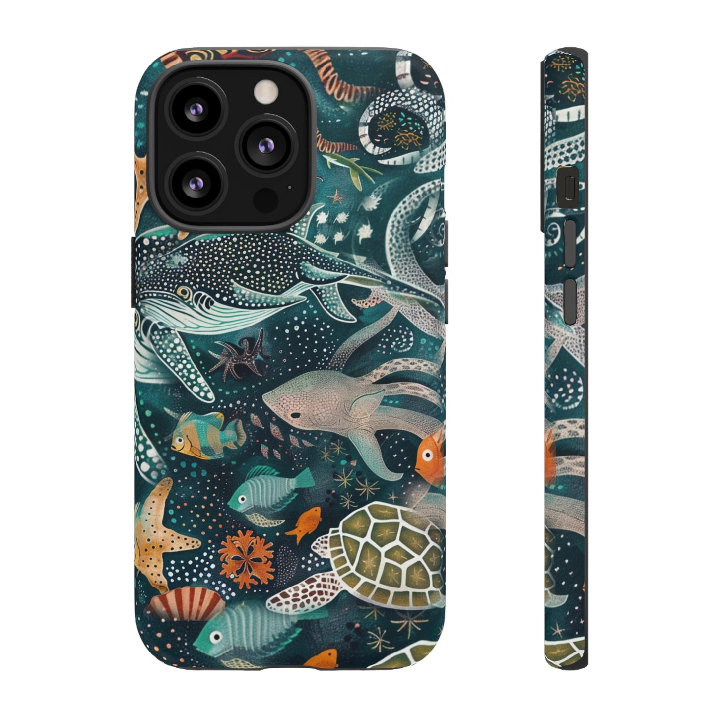 Undersea World Shark, Turtle, Manta Ray Phone Case