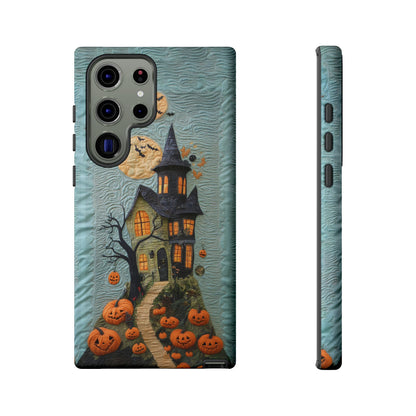 Halloween Haunted House Vintage Embroidery Style Phone Cover