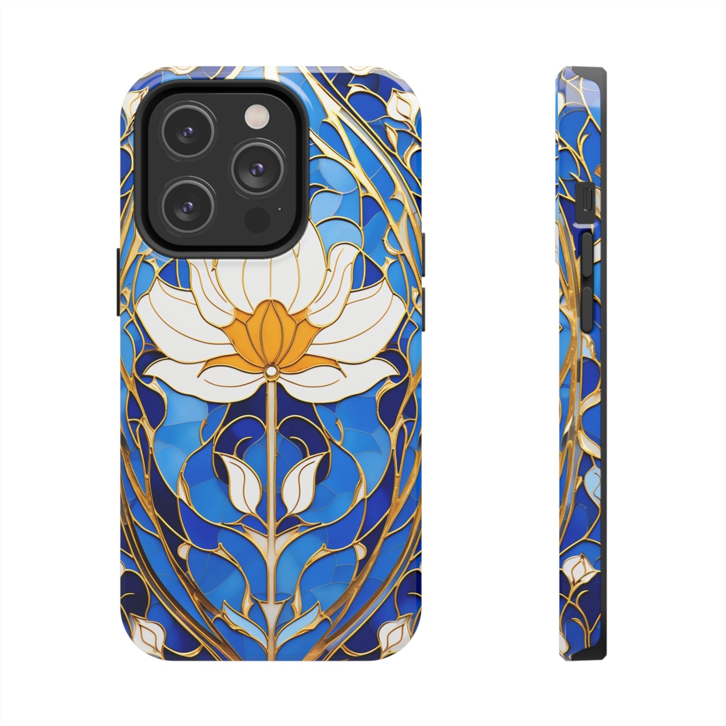 Art Deco Stained Glass iPhone Case | Vintage Floral Glamour, iPhone Case for Models 11 through 14 Pro Max