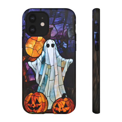 Stained Glass Halloween Ghost and Jack-o'-Lanterns Phone Cover