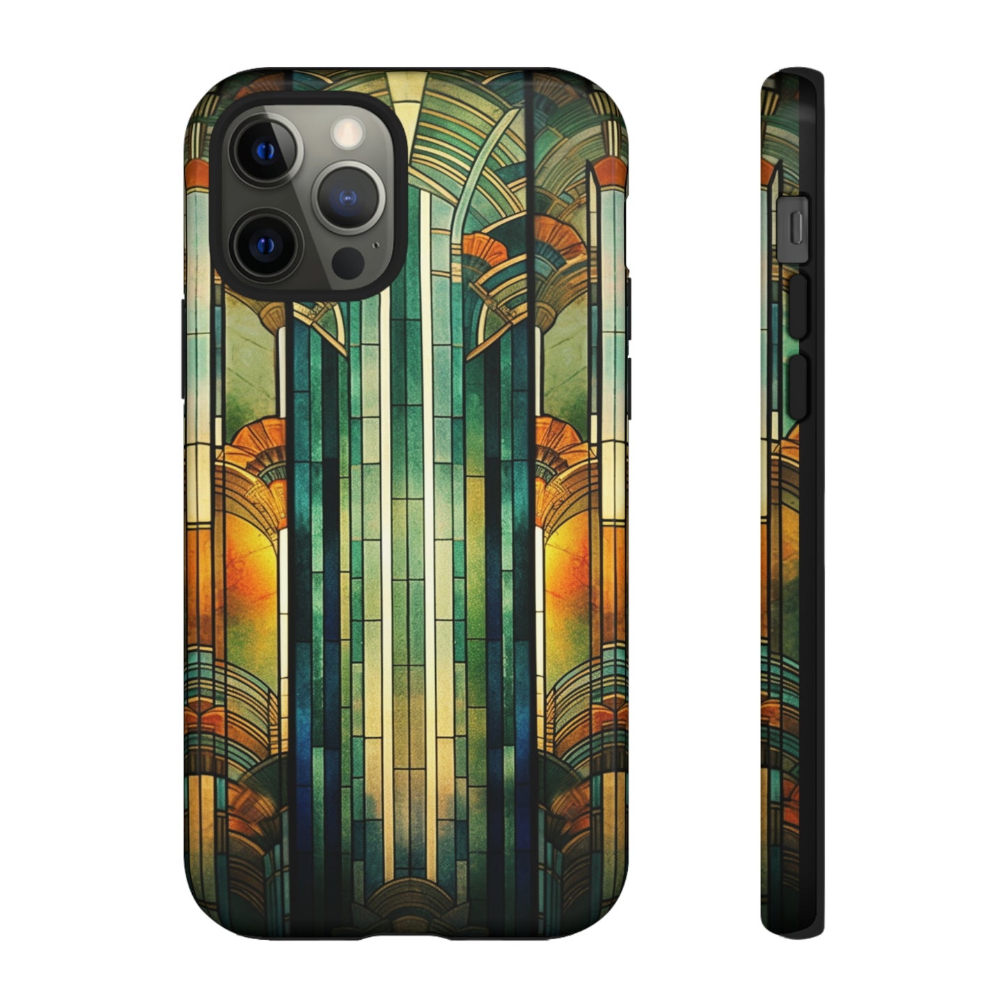 Art Deco Stained Glass floral Phone Case for iPhone 15, 14, Pro Max, 13, 12 & Samsung Galaxy S23, S22, S21, Google Pixel