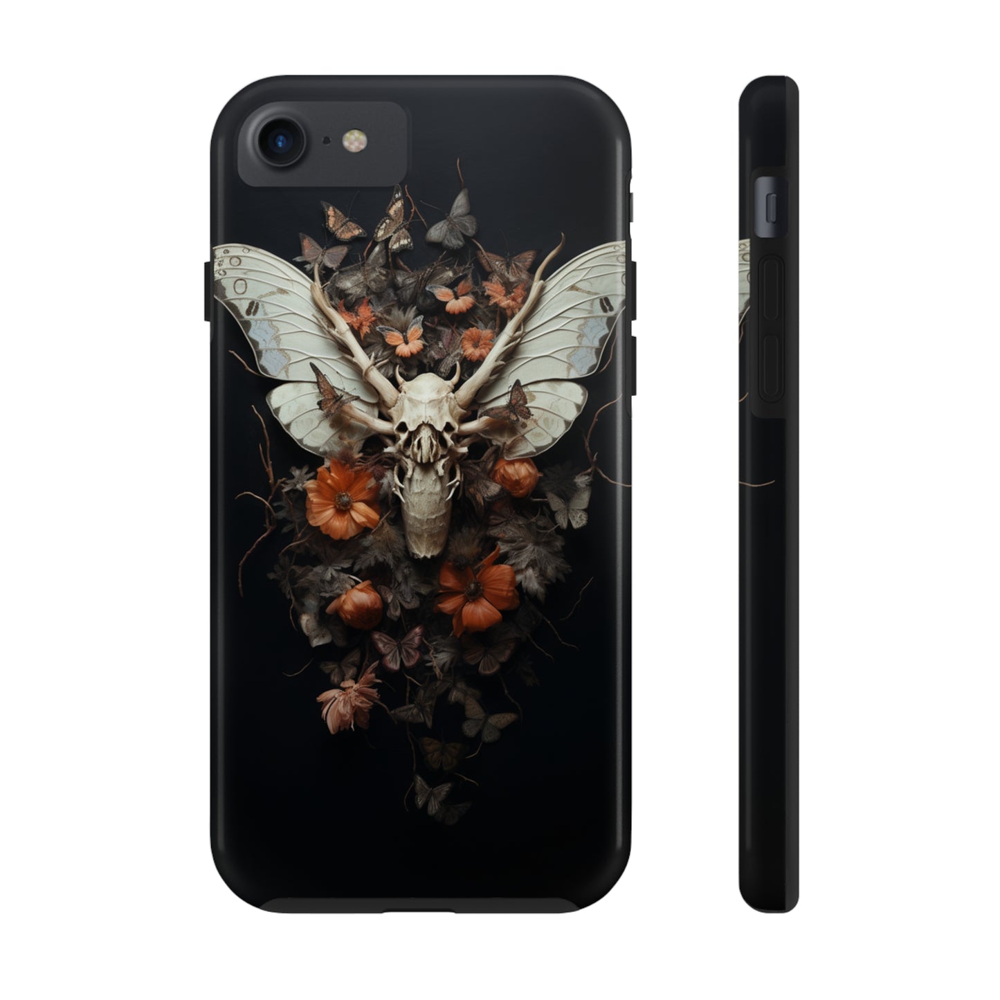 Deadhead Moth Gothic Dark Academia iPhone Case | Spooky Skull Mysterious Elegance