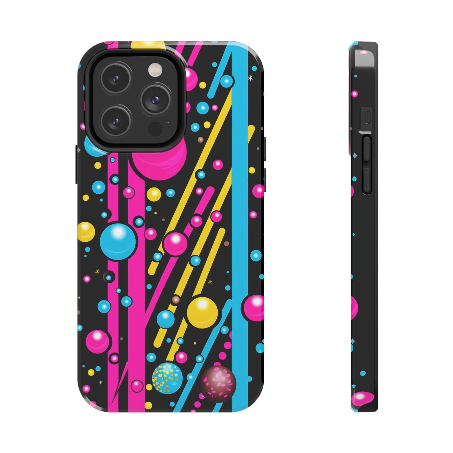 Retro Geometric Psychedelic iPhone Case | A Nostalgic Trip to Colorful Dimensions