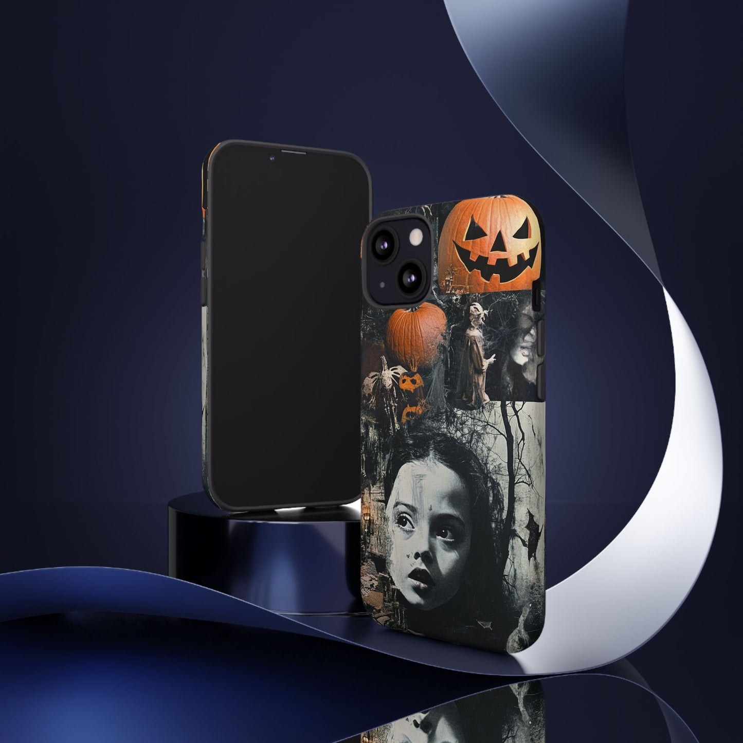 Vintage Halloween Collage Wednesday Goth Style Jackolantern Spooky Phone Cover