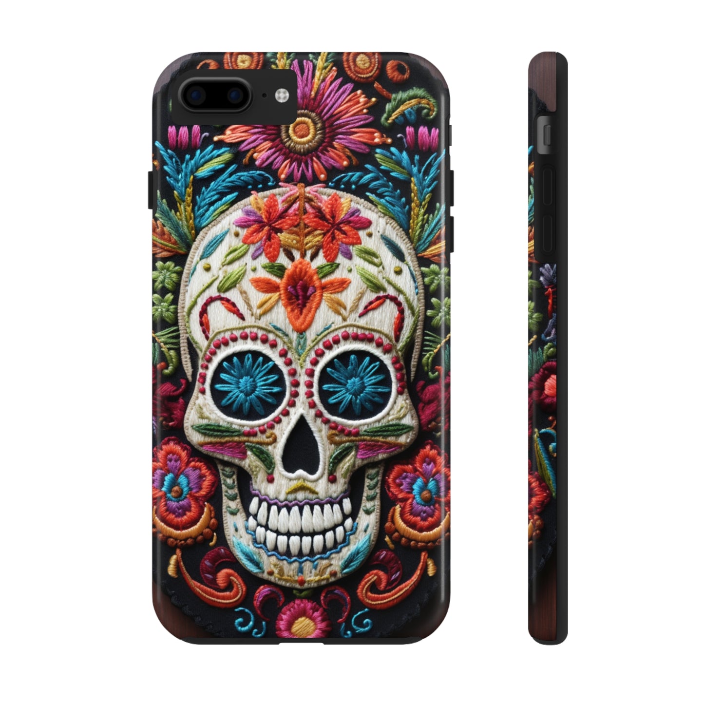 Embroidery Style Skulls Goth Dark Academia Tough Case iPhone Case