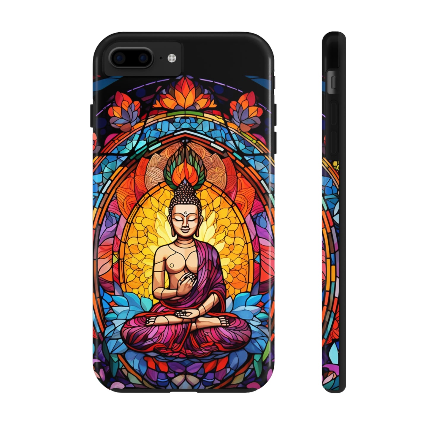 Stained Glass Magic iPhone Case: Psychedelic Tibet Buddha Mandala | iPhone 13 Case Mystical Tibetan Artistry