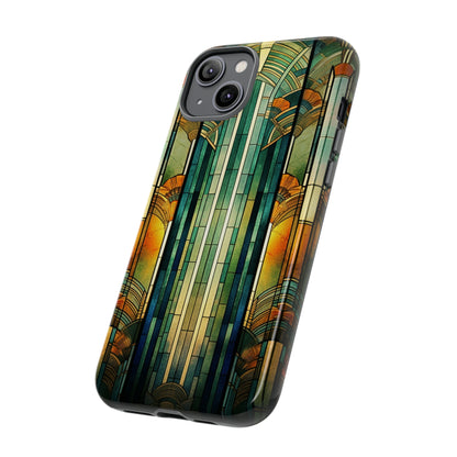 Art Deco Stained Glass floral Phone Case for iPhone 15, 14, Pro Max, 13, 12 & Samsung Galaxy S23, S22, S21, Google Pixel