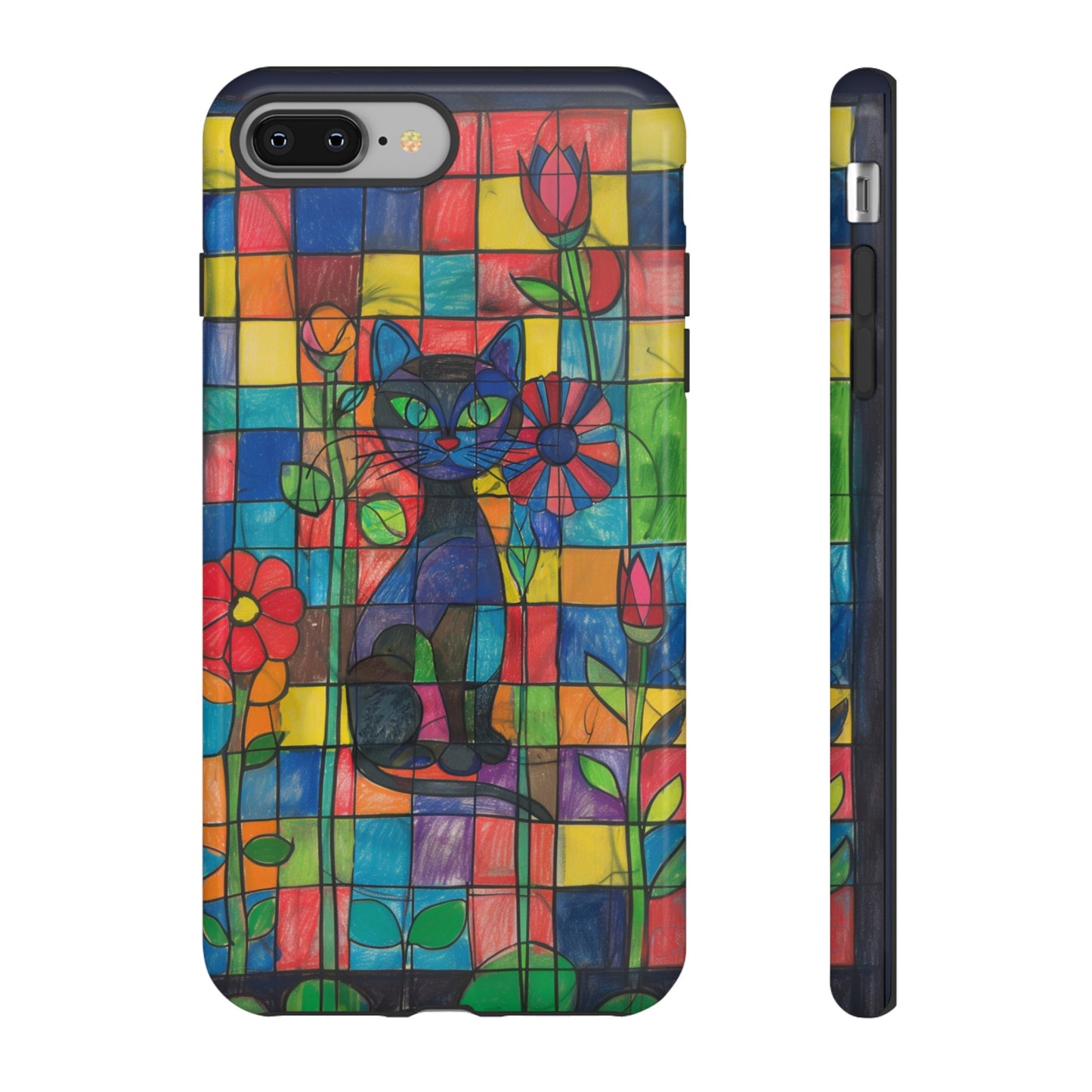 Cat in the Stained Glass Garden Phone Case