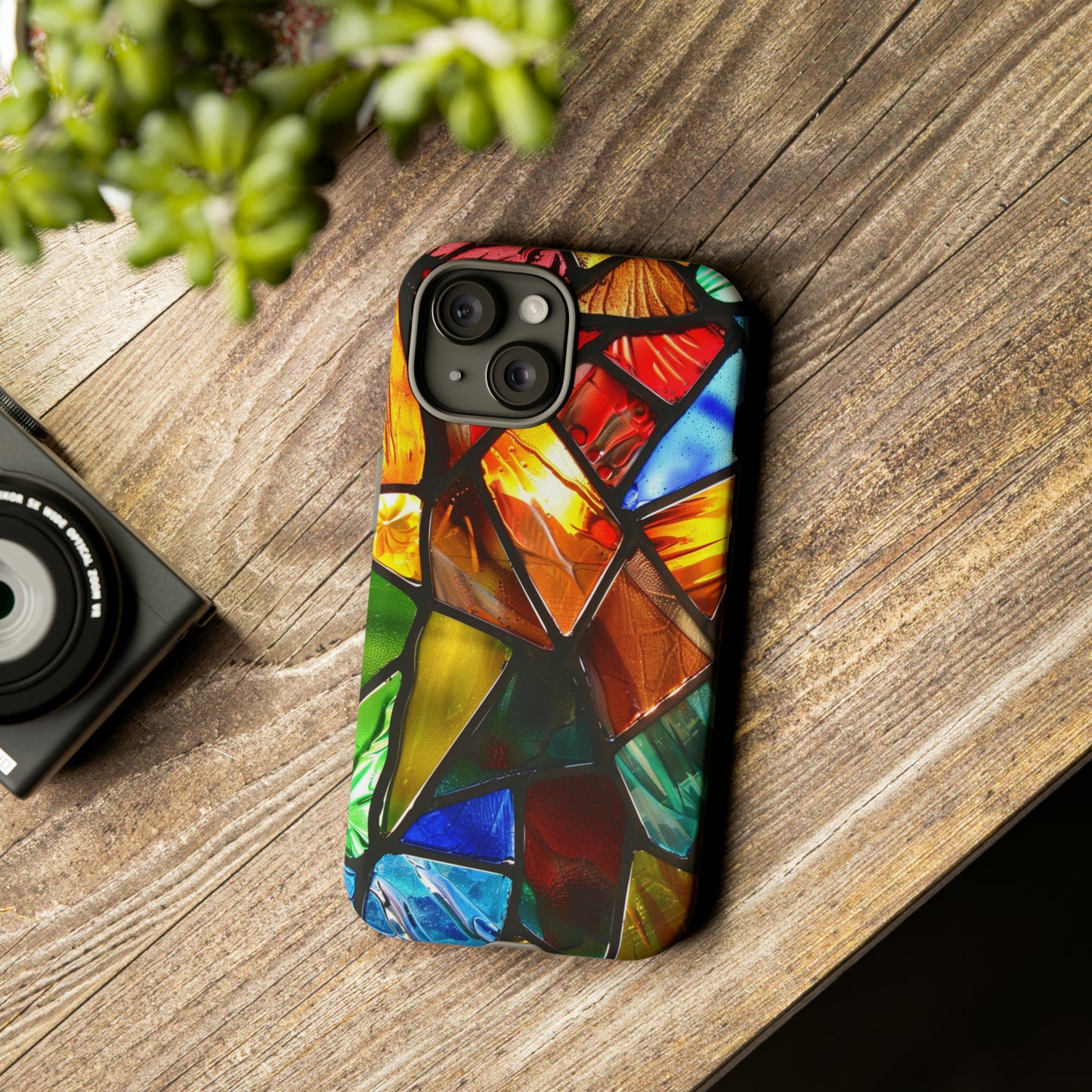 Color Explosion Abstract Stained Glass Phone Case