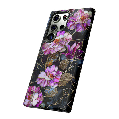 Magenta Color Floral Stained Glass Phone Case